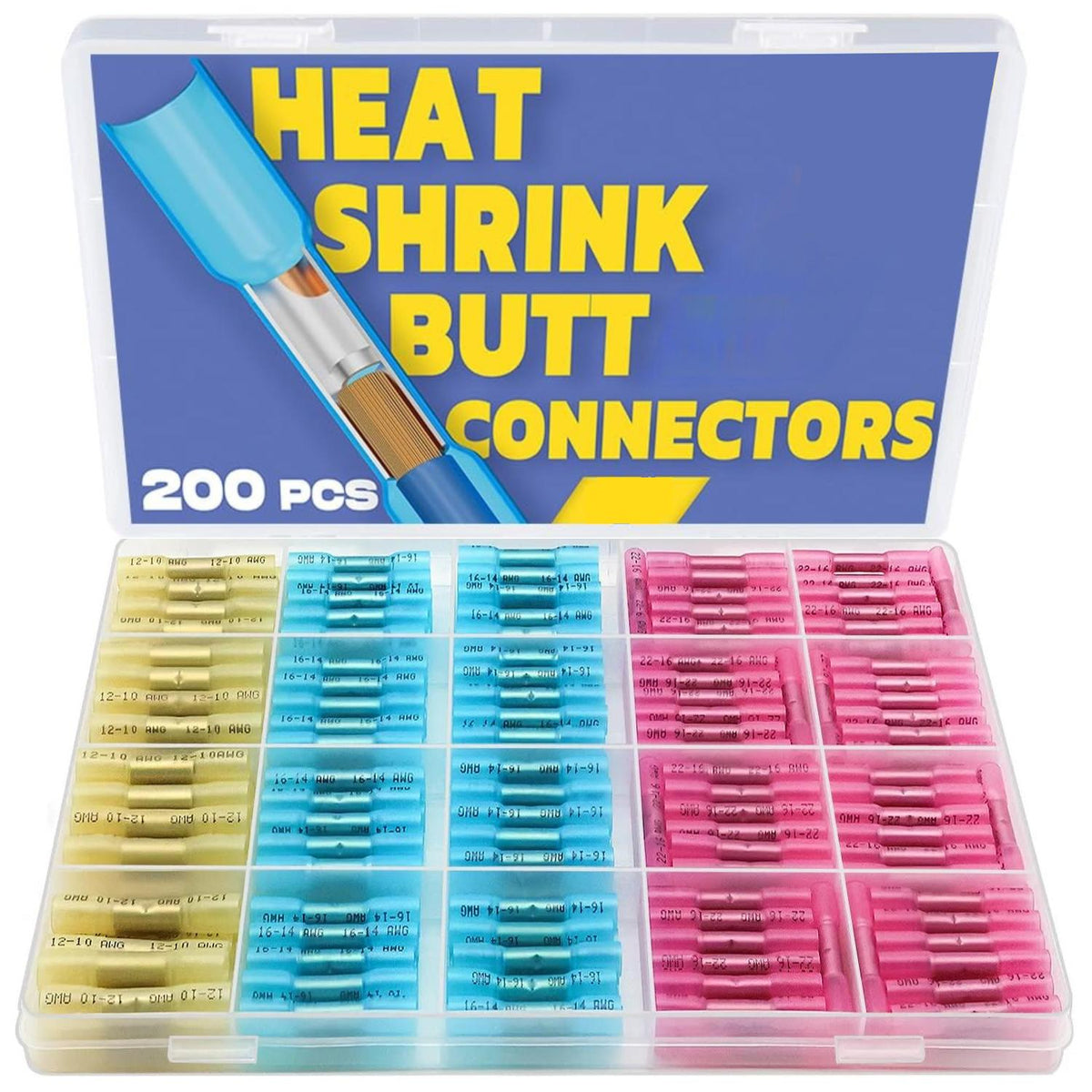 200pc Heat Shrink Butt Connector Kit