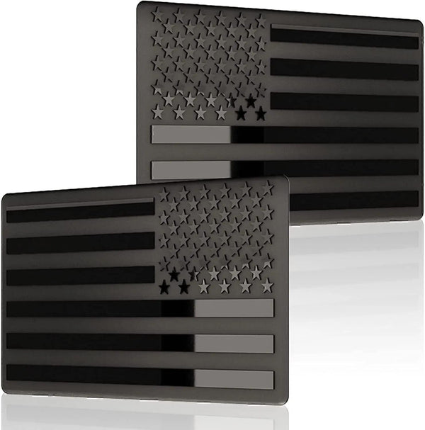 USA Flag Fender Emblem — Black