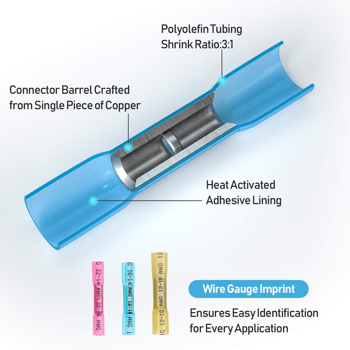 200pc Heat Shrink Butt Connector Kit
